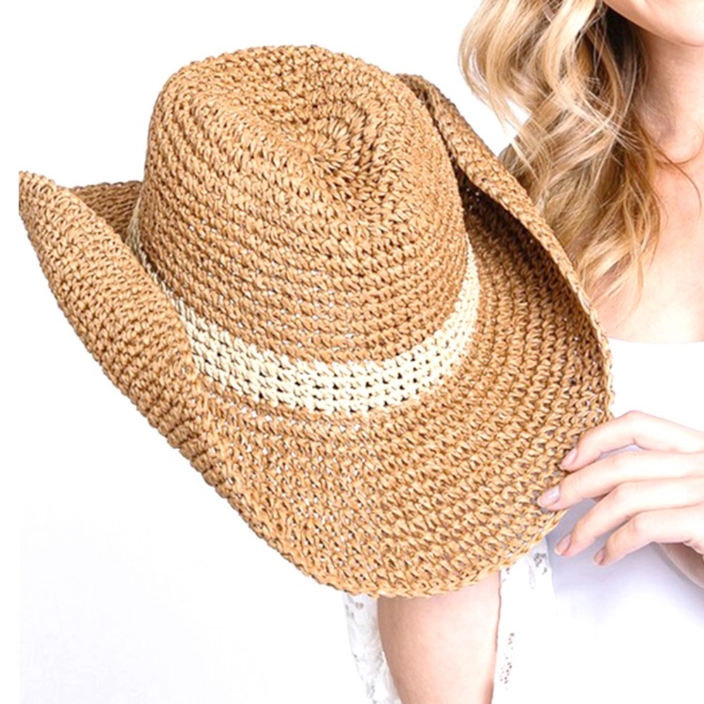 Western Two Ways 2-Tone Straw Hat